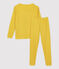 Pijama liso de niña/niño algodón y lyocell amarillo OCRE